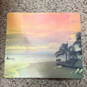 Tropical Beach Scene Mouse Pad